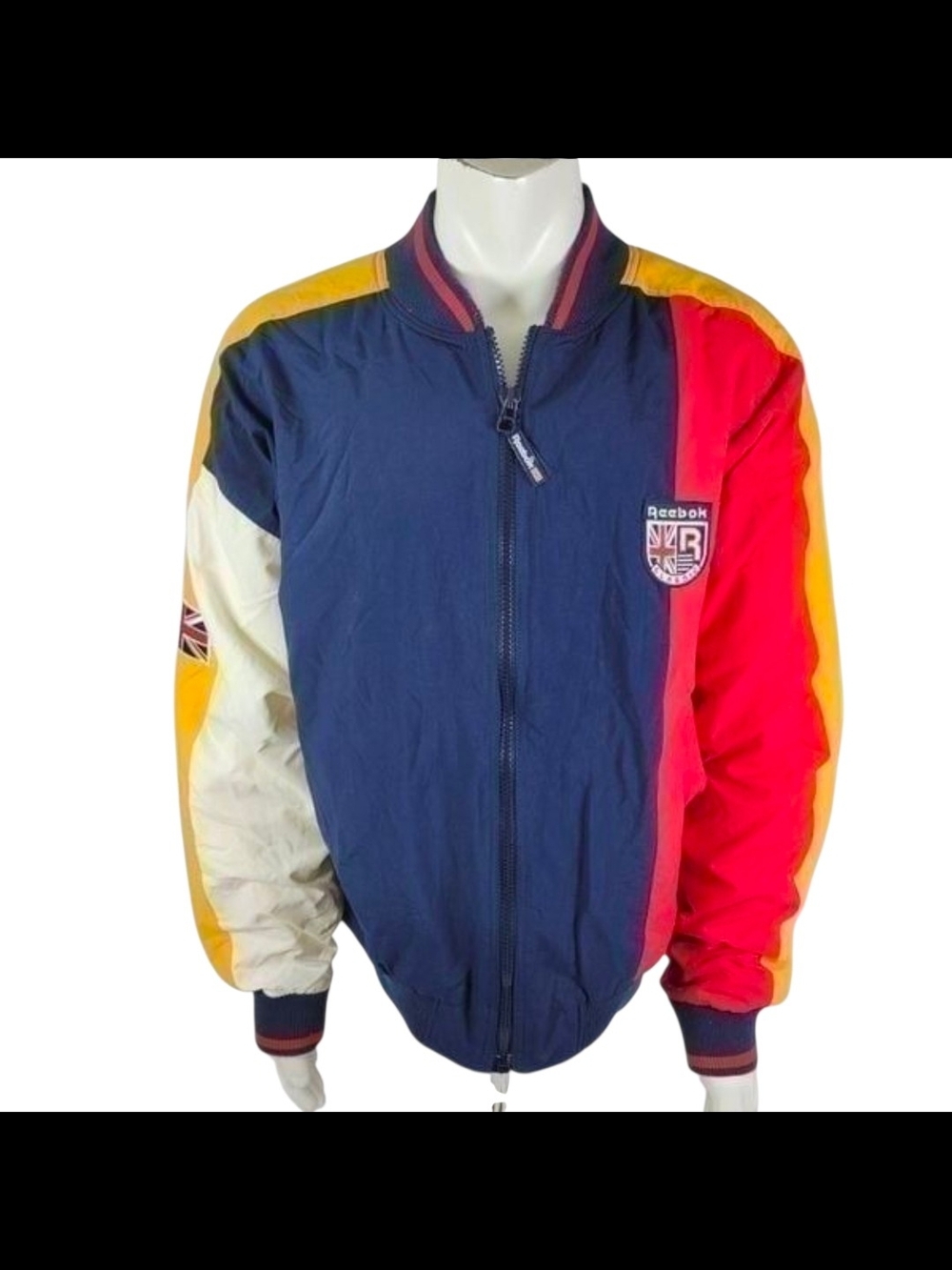 Vintage Reebok Classics Mens XL Full Zip Track Jacket Colorblock Retro